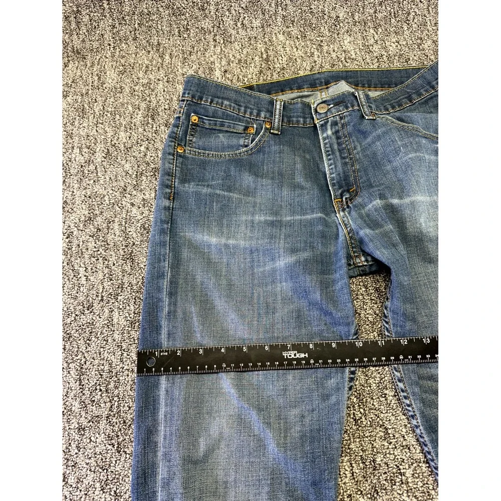 Levis 527 Jeans Mens 34x34 Blue Denim Cotton Slim Fit Medium Wash Bootcut Leg